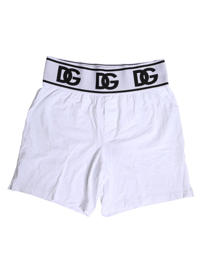 Dolce &amp; Gabbana – Boxershorts aus weißem Baumwollstretch in normaler Passform
