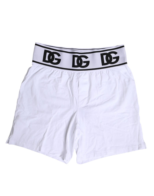 Dolce &amp; Gabbana – Boxershorts aus weißem Baumwollstretch in normaler Passform
