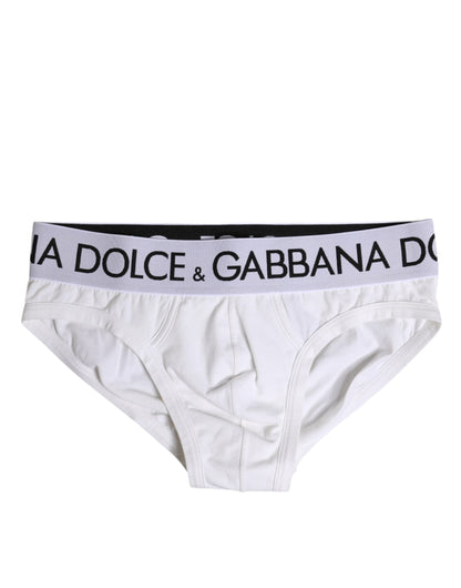 Dolce &amp; Gabbana White Cotton Stretch Regular Brief Underwear