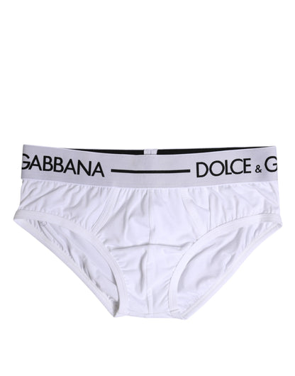 Dolce &amp; Gabbana White Cotton Stretch Regular Brief Underwear