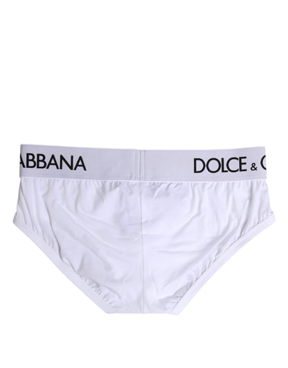 Dolce &amp; Gabbana White Cotton Stretch Regular Brief Underwear