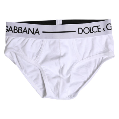 Dolce &amp; Gabbana White Cotton Stretch Regular Brief Underwear