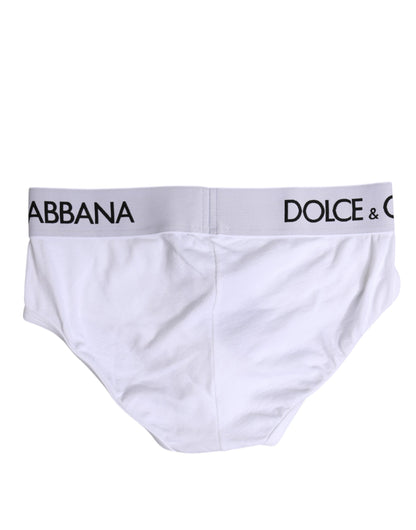 Dolce &amp; Gabbana White Cotton Stretch Regular Brief Underwear