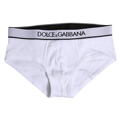 Dolce &amp; Gabbana White Cotton Stretch Regular Brief Underwear