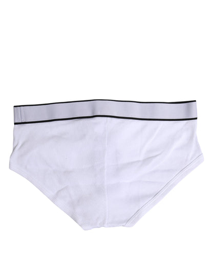 Dolce &amp; Gabbana White Cotton Stretch Regular Brief Underwear