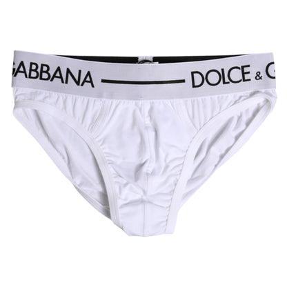 Dolce &amp; Gabbana White Cotton Stretch Regular Brief Underwear
