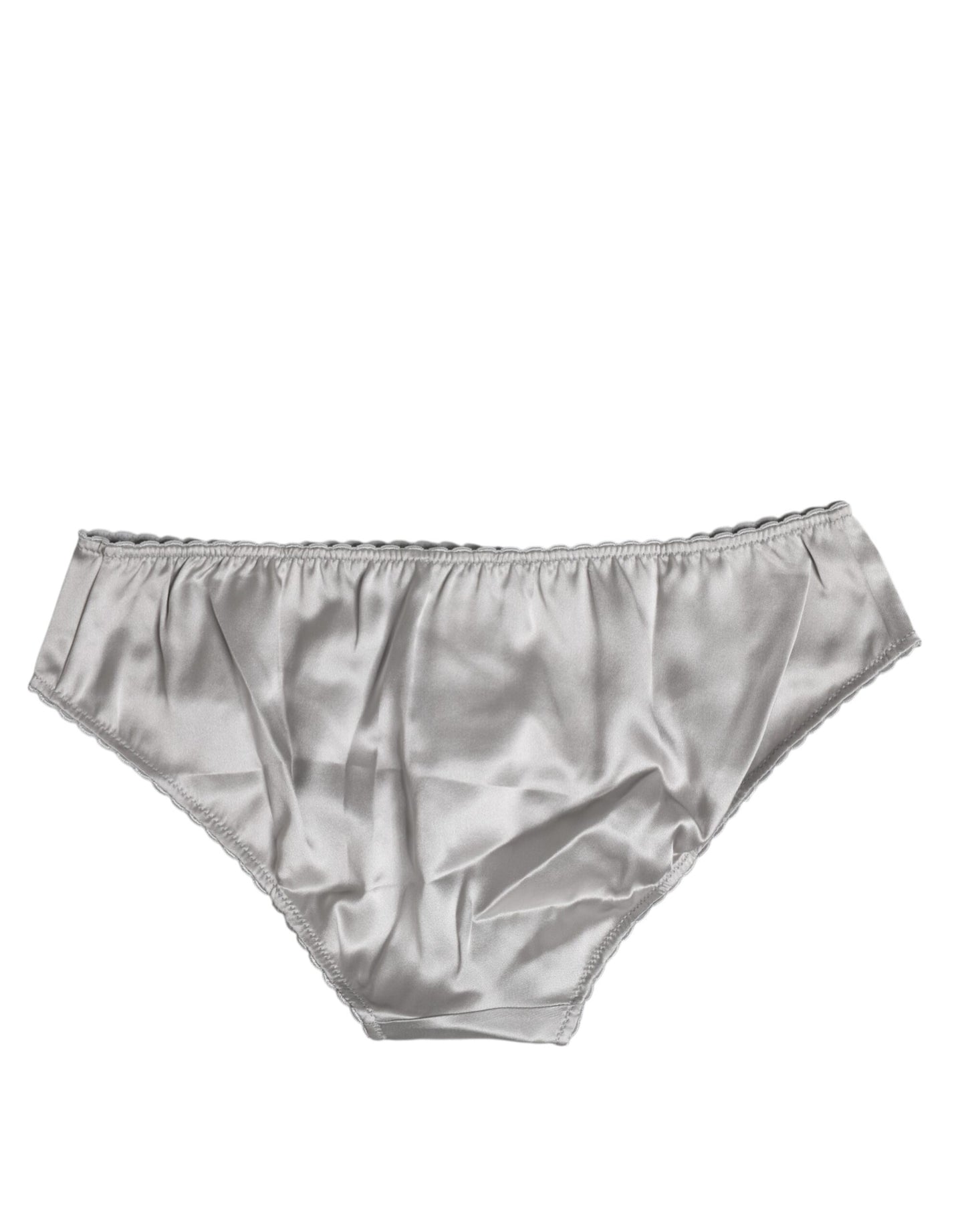 Dolce &amp; Gabbana – Graue Stretch-Hose aus Seide mit niedriger Taille