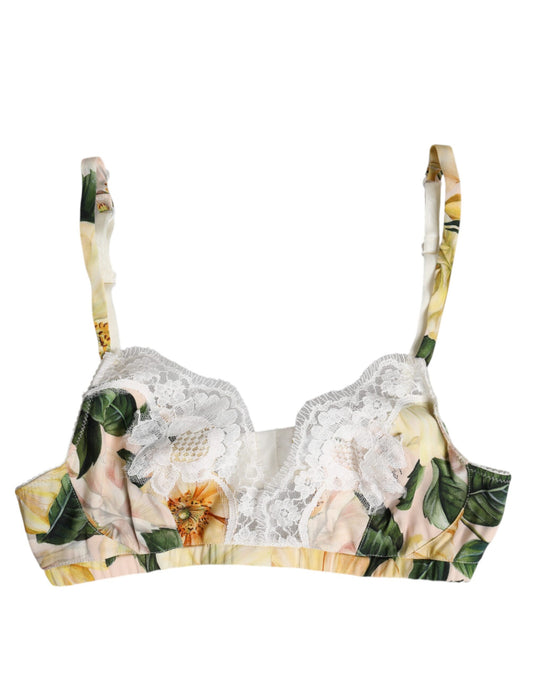 Dolce &amp; Gabbana – Mehrfarbiger BH mit Blumenmuster ohne Bügel