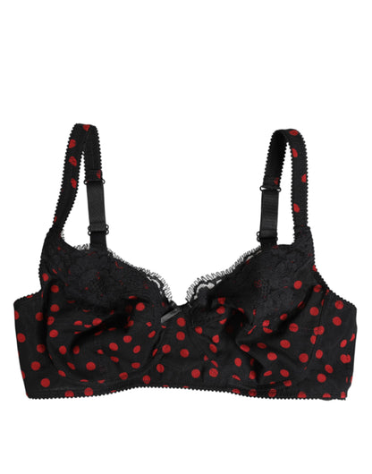 Dolce &amp; Gabbana – Balconette-Unterhose mit Bügeln und Punkten in Schwarz und Rot