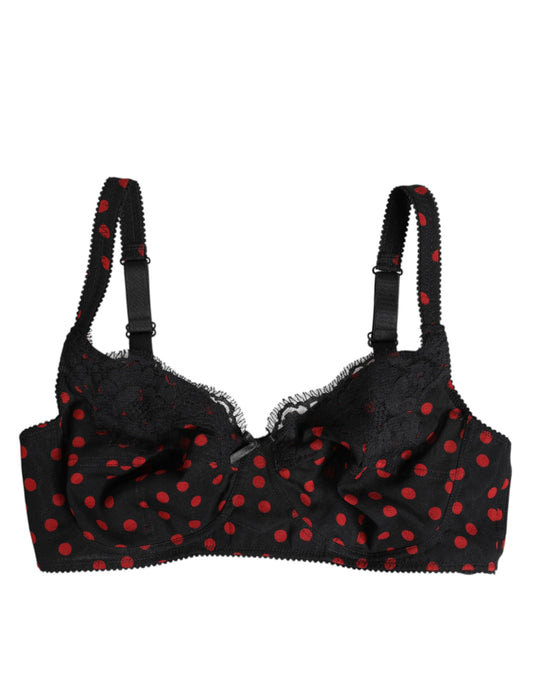 Dolce &amp; Gabbana – Balconette-Unterhose mit Bügeln und Punkten in Schwarz und Rot