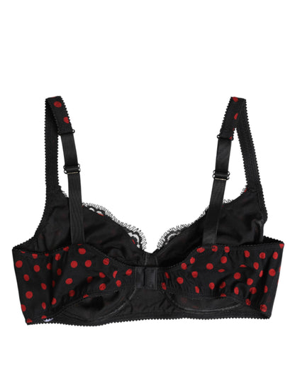Dolce &amp; Gabbana – Balconette-Unterhose mit Bügeln und Punkten in Schwarz und Rot
