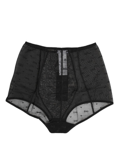 Dolce &amp; Gabbana – Schwarzes Mieder mit Logo und hoher Taille