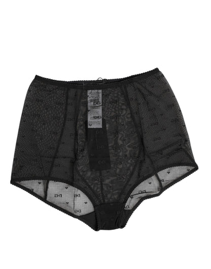 Dolce &amp; Gabbana – Schwarzes Mieder mit Logo und hoher Taille