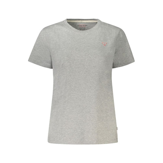 Guess Jeans Graues Baumwoll-T-Shirt für Damen