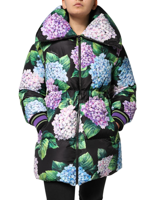 Dolce &amp; Gabbana – Puffer-Steppjacke mit mehrfarbigem Blumendruck