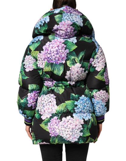 Dolce &amp; Gabbana – Puffer-Steppjacke mit mehrfarbigem Blumendruck