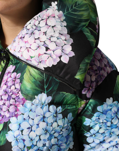 Dolce &amp; Gabbana – Puffer-Steppjacke mit mehrfarbigem Blumendruck