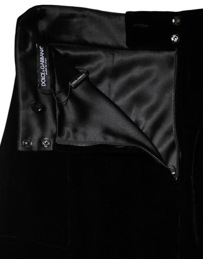 Dolce &amp; Gabbana – Schwarzer ausgestellter Midirock mit hoher Taille