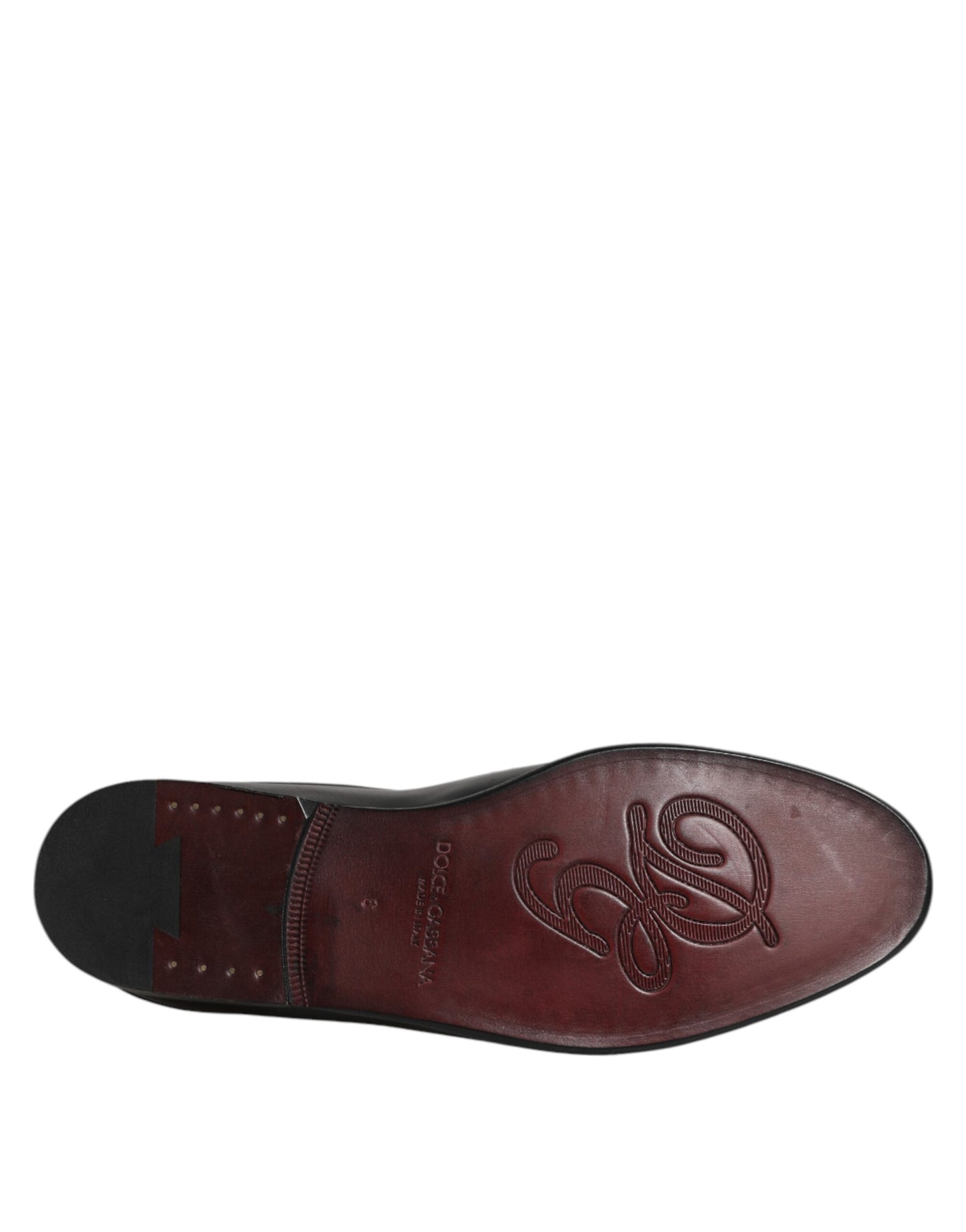 Dolce &amp; Gabbana Black Calfskin Leather Slip On Loafers Shoes