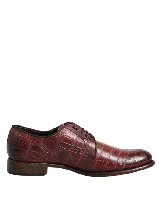 Dolce &amp; Gabbana – Burgunderrote Derby-Schnürschuhe aus Leder