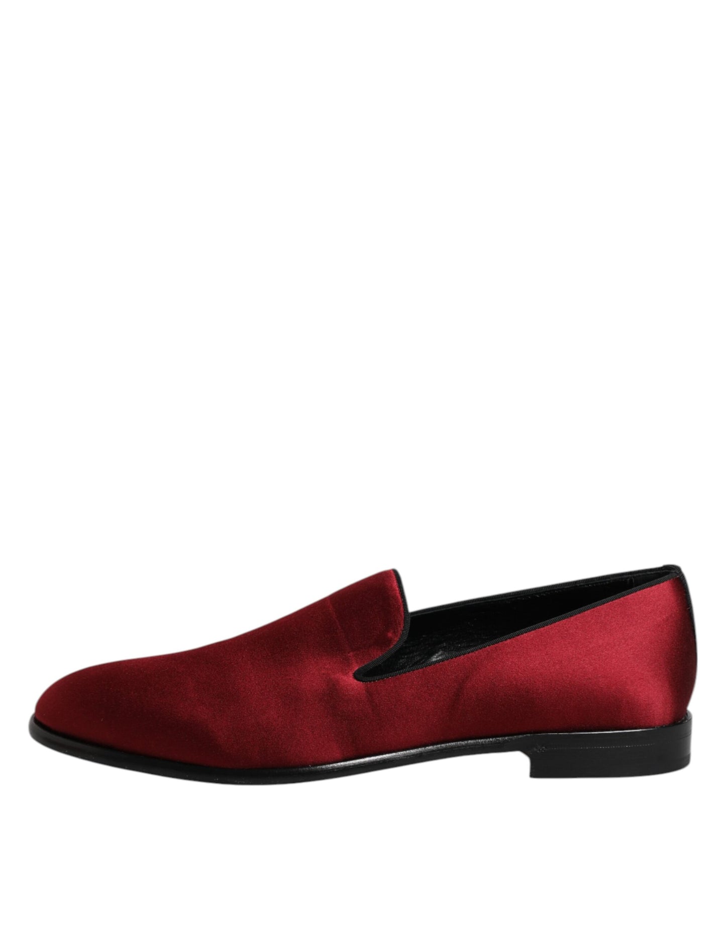 Dolce &amp; Gabbana Red Velvet Slip On Loafers Formal Shoes