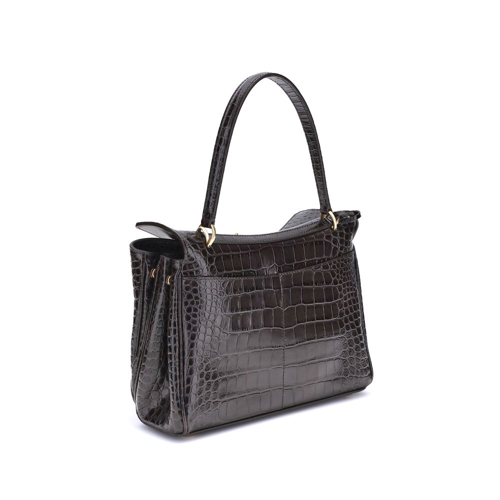 Balenciaga Rodeo Schultertasche aus Leder mit Krokoprägung