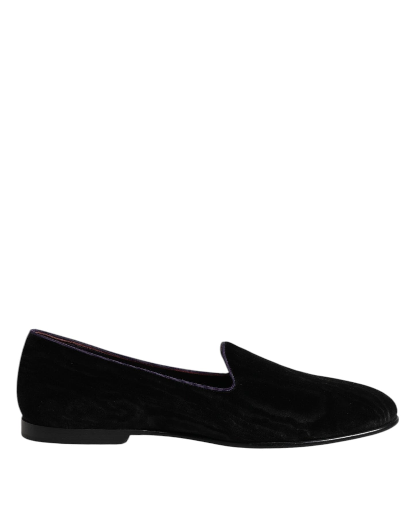 Dolce &amp; Gabbana Black DG Crown Embroidery Loafers Slip On Shoes