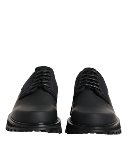 Dolce &amp; Gabbana – Trekking-Schnürschuhe aus schwarzem Leder