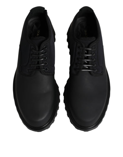 Dolce &amp; Gabbana – Trekking-Schnürschuhe aus schwarzem Leder