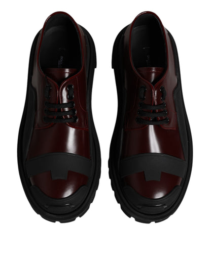 Dolce &amp; Gabbana – Rote Trekking-Schnürschuhe aus Leder