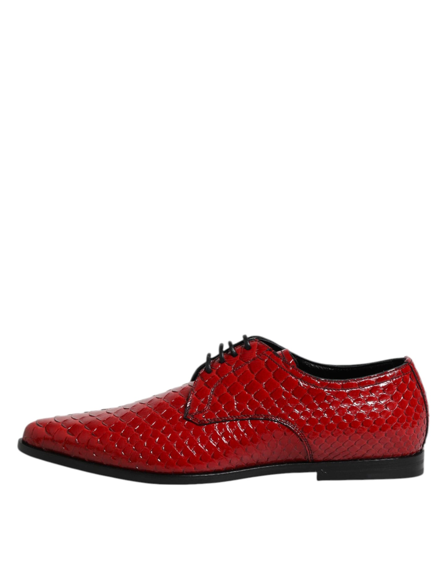 Dolce &amp; Gabbana – Rote Derby-Schuhe aus exotischem Leder zum Schnüren