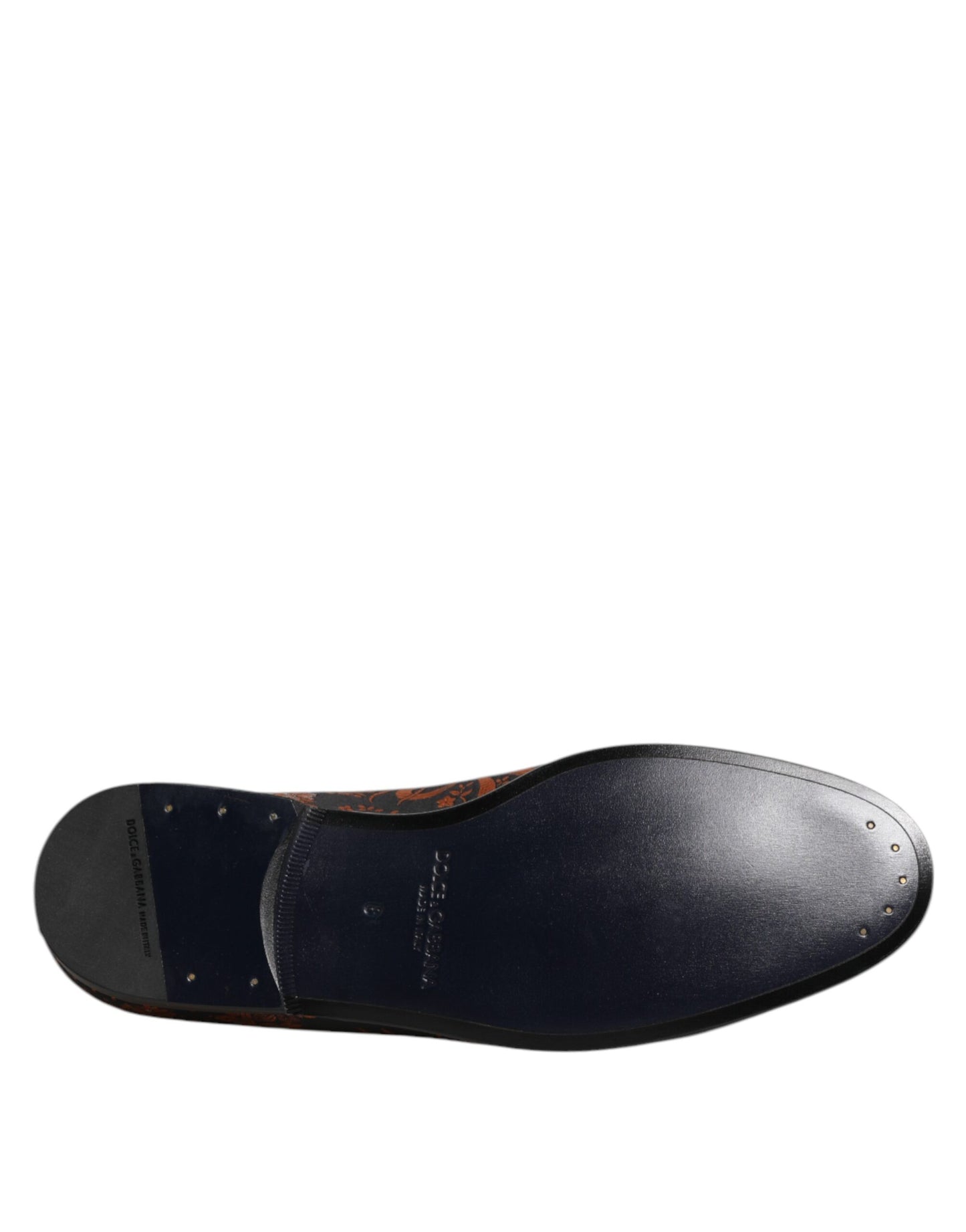 Dolce &amp; Gabbana Black Jacquard Polyester Slip On Loafers Shoes