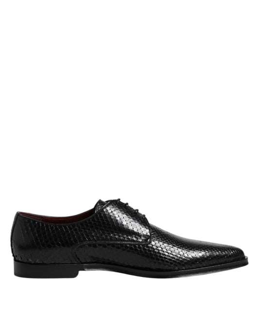 Dolce &amp; Gabbana – Derby-Schuhe aus schwarzem Leder mit Schnürung für Herren
