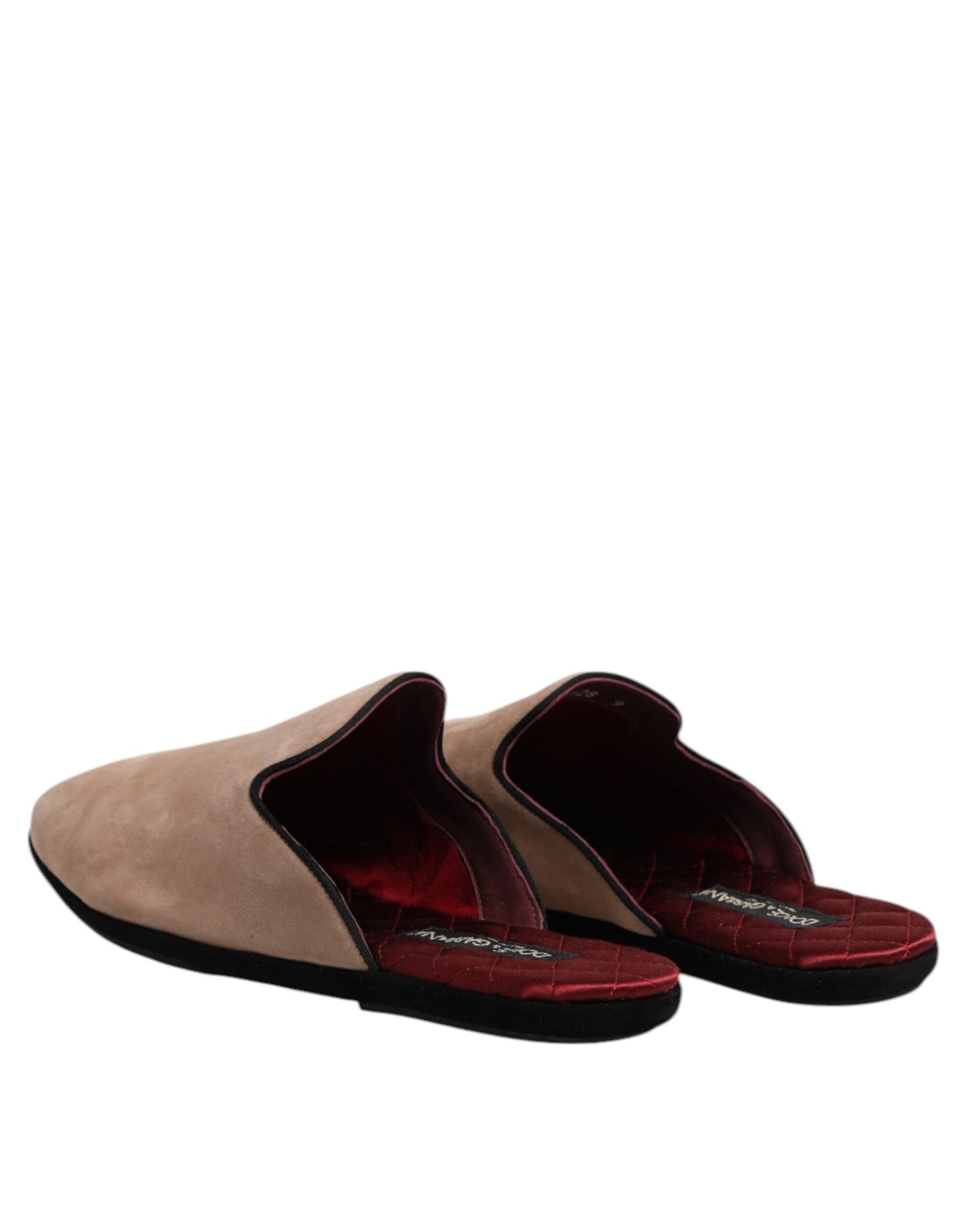 Dolce &amp; Gabbana – Flache Pantoletten aus Wildleder „Capra“ in Beige
