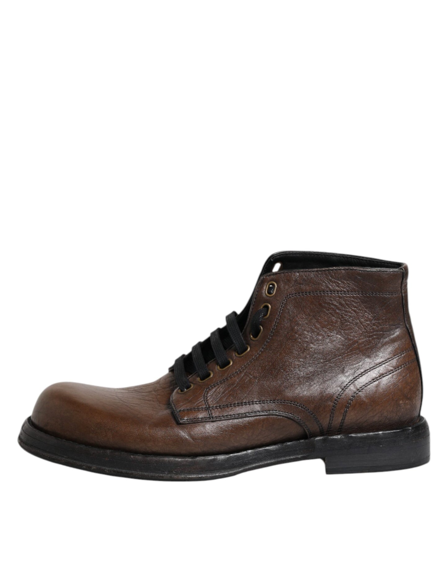 Dolce &amp; Gabbana Herren Stiefeletten aus braunem Leder mit Schnürung