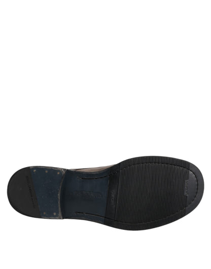 Dolce &amp; Gabbana Herren Stiefeletten aus braunem Leder mit Schnürung