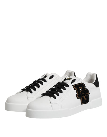 Dolce &amp; Gabbana White DG Logo Portofino Low Top Sneakers Shoes