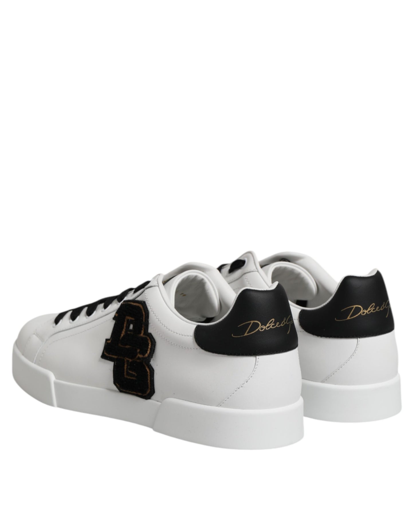 Dolce &amp; Gabbana White DG Logo Portofino Low Top Sneakers Shoes