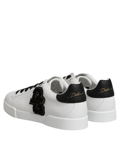 Dolce &amp; Gabbana White DG Logo Portofino Low Top Sneakers Shoes