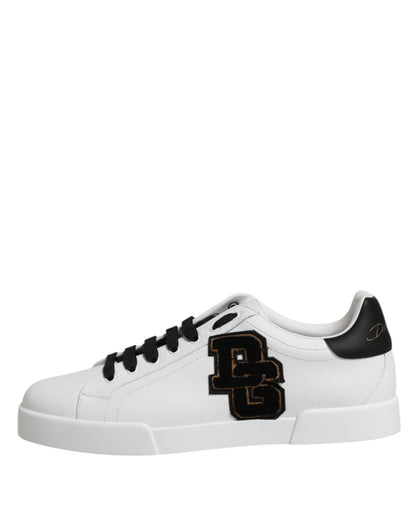 Dolce &amp; Gabbana White DG Logo Portofino Low Top Sneakers Shoes