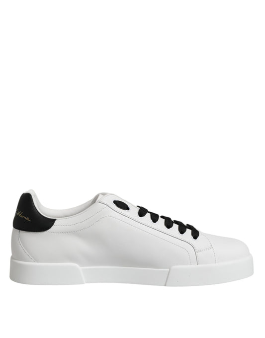 Dolce &amp; Gabbana White DG Logo Portofino Low Top Sneakers Shoes