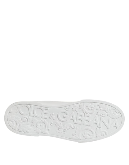 Dolce &amp; Gabbana White DG Logo Portofino Low Top Sneakers Shoes