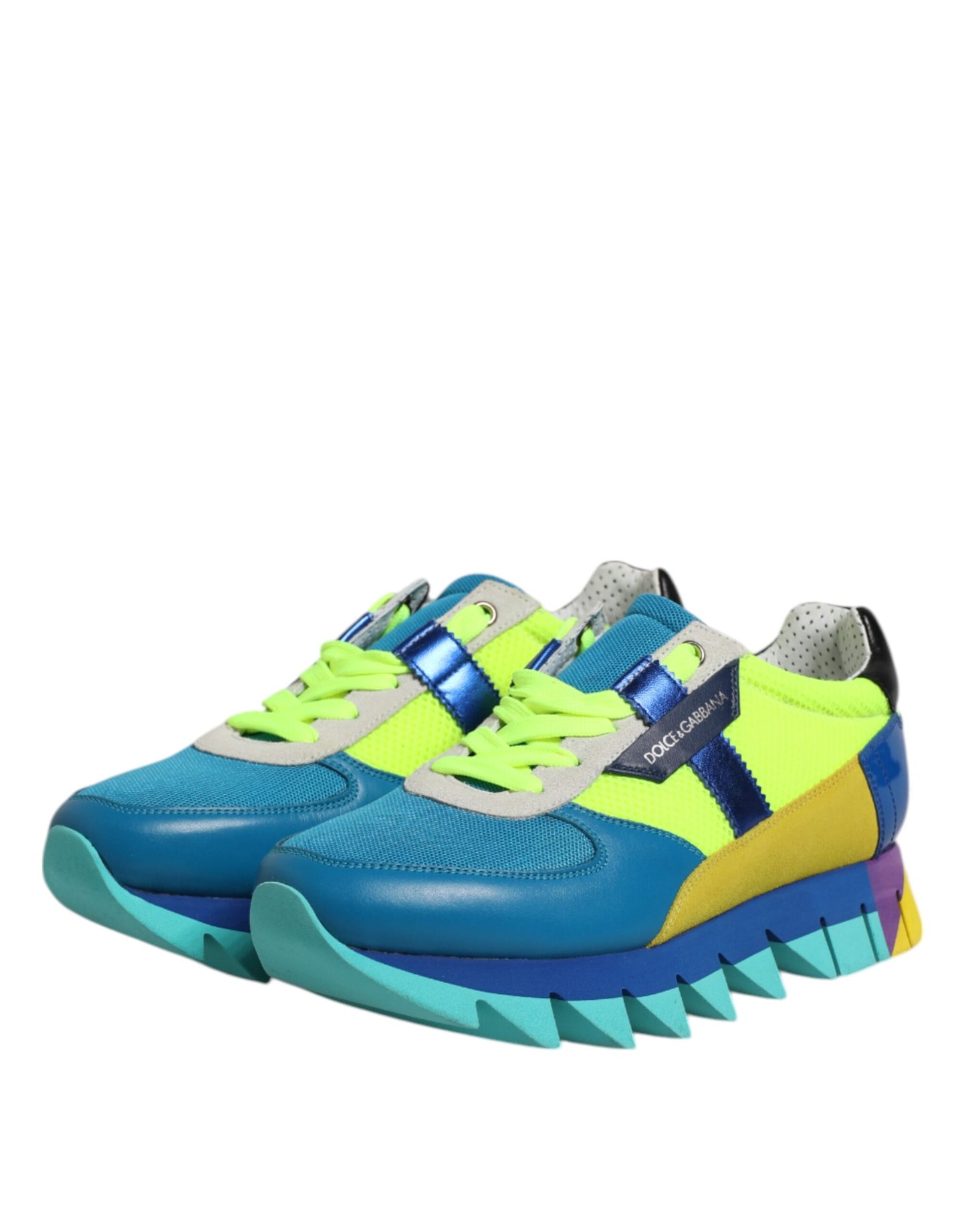 Dolce &amp; Gabbana Multicolor Leather Low Top Men Sneakers Shoes