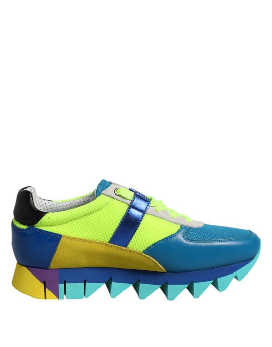 Dolce &amp; Gabbana Multicolor Leather Low Top Men Sneakers Shoes