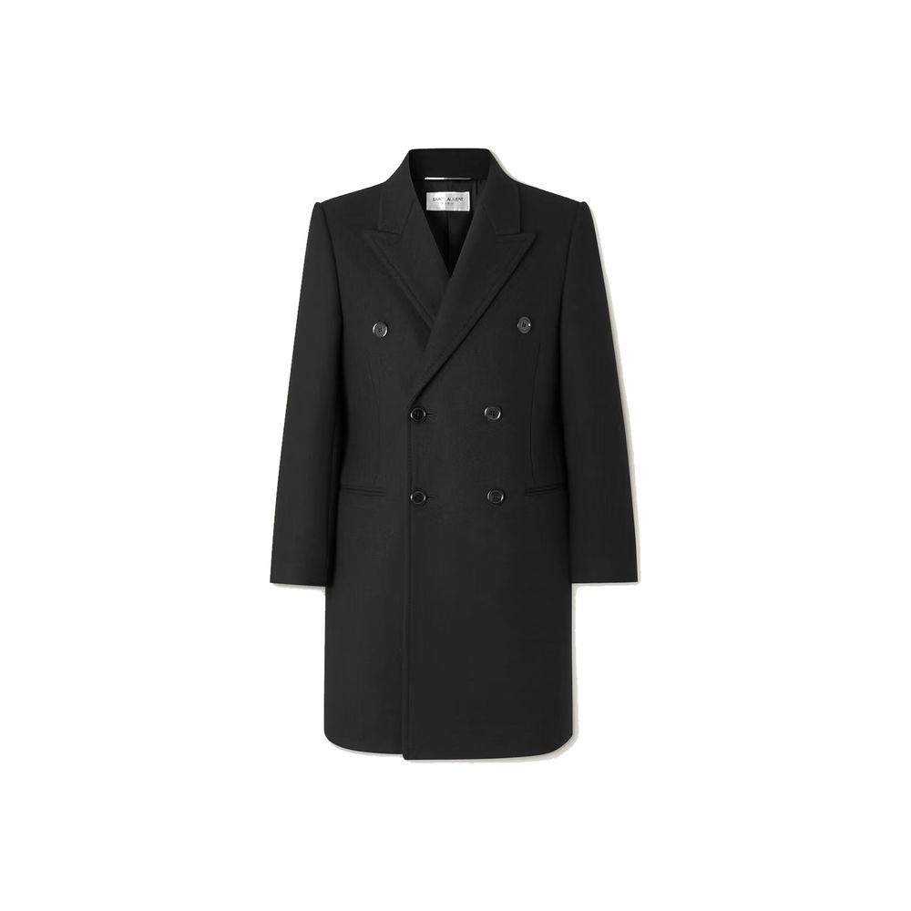 Saint Laurent Zweireihiger Wollmantel