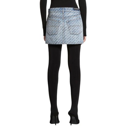 Jeansrock mit Balenciaga-Logoprint