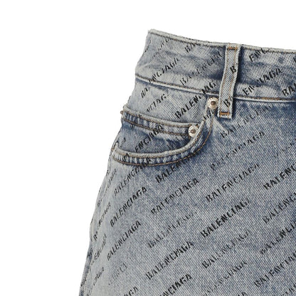 Jeansrock mit Balenciaga-Logoprint