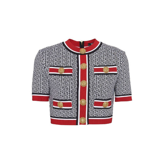 Balmain Kurzes Oberteil mit Monogramm