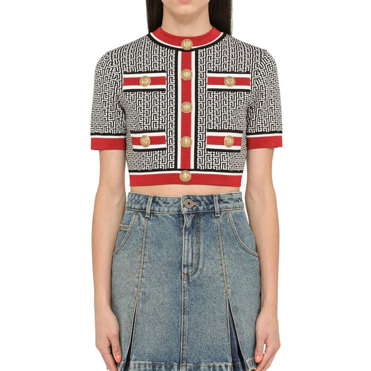 Balmain Kurzes Oberteil mit Monogramm