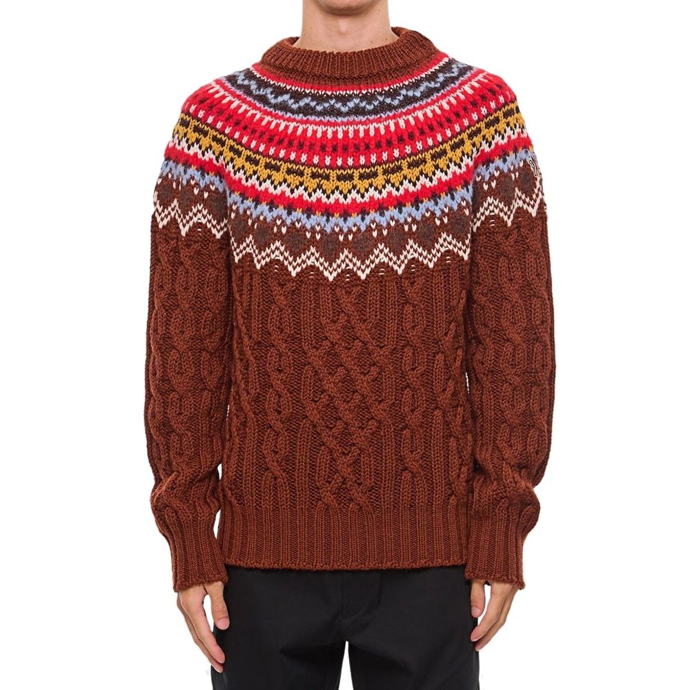 Moncler Grenoble Fair Isle Intarsia Zopfmuster-Wollpullover